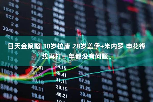 日天金策略 30岁拉唐 28岁盖伊+米内罗 申花锋线再打一年都没有问题。
